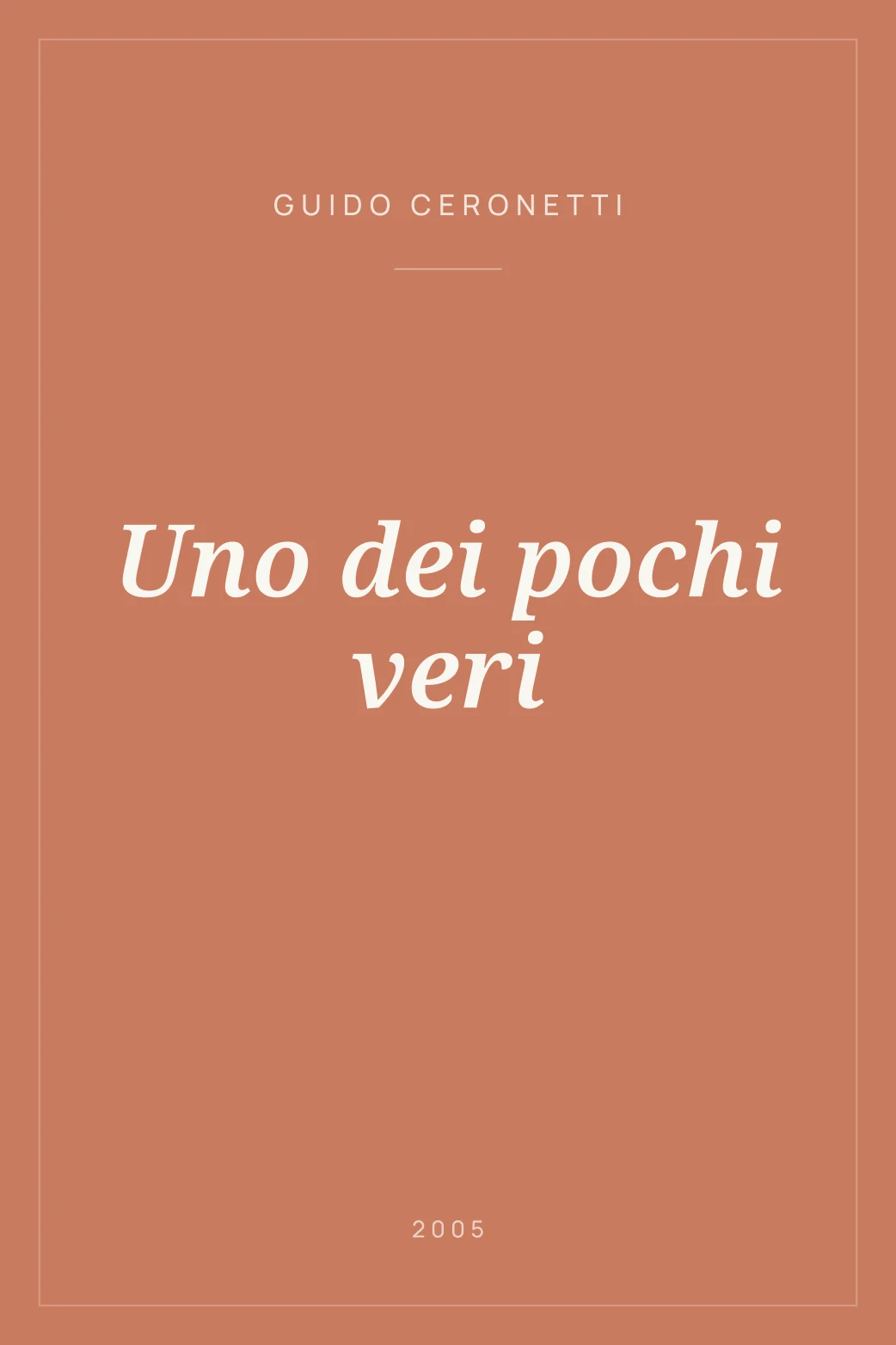 Portada de Uno dei pochi veri
