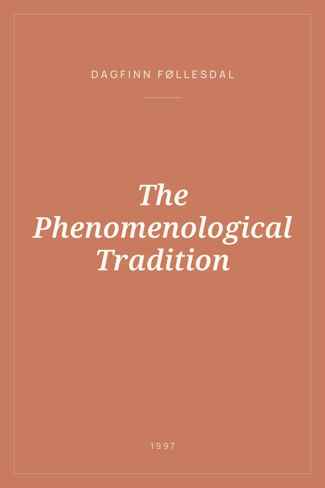 Portada de The Phenomenological Tradition