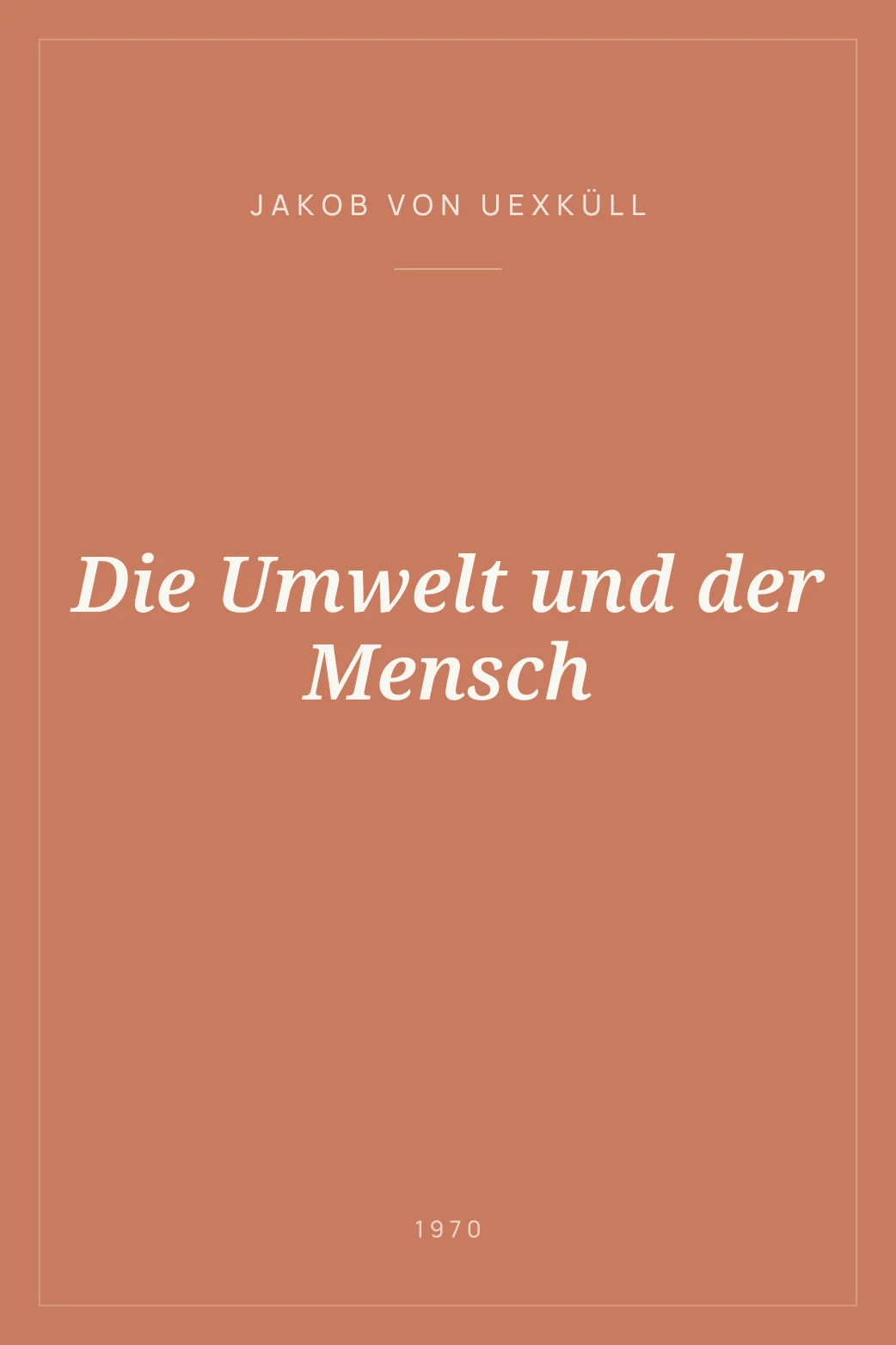 Portada de Die Umwelt und der Mensch