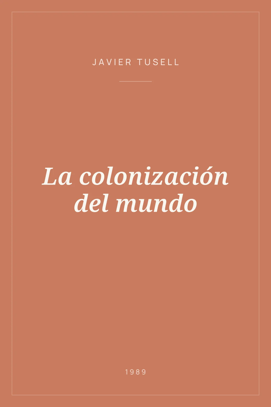 Portada de La colonización del mundo