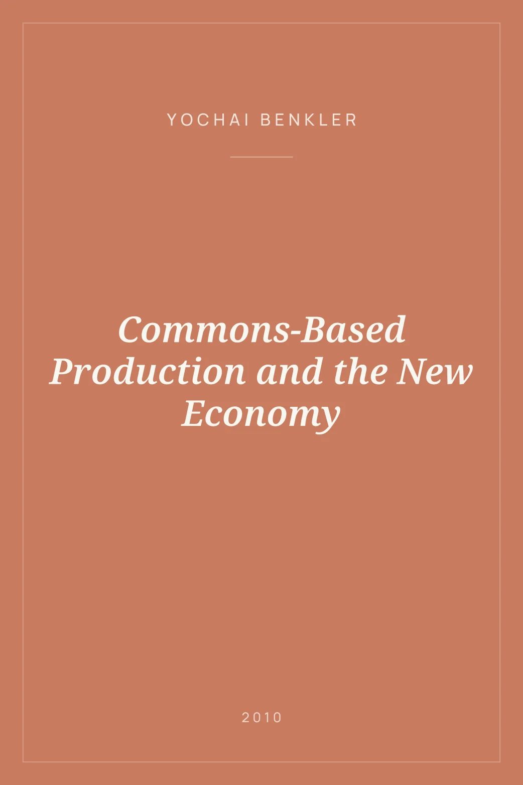 Portada de Commons-Based Production and the New Economy