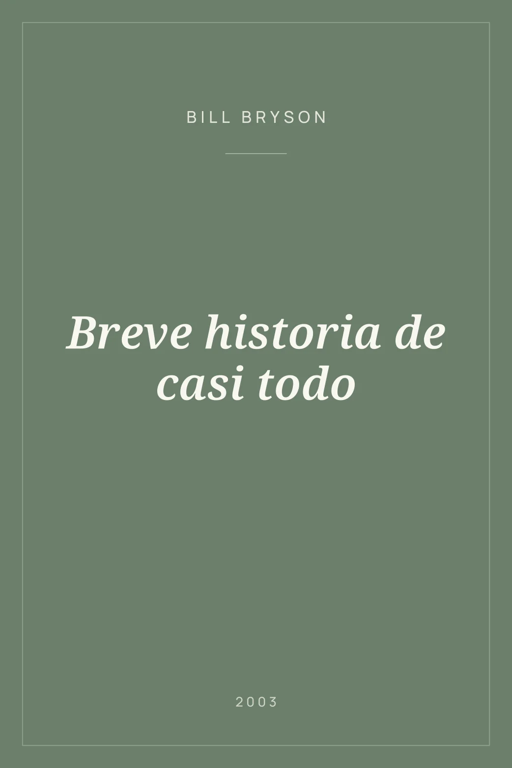 Portada de Breve historia de casi todo