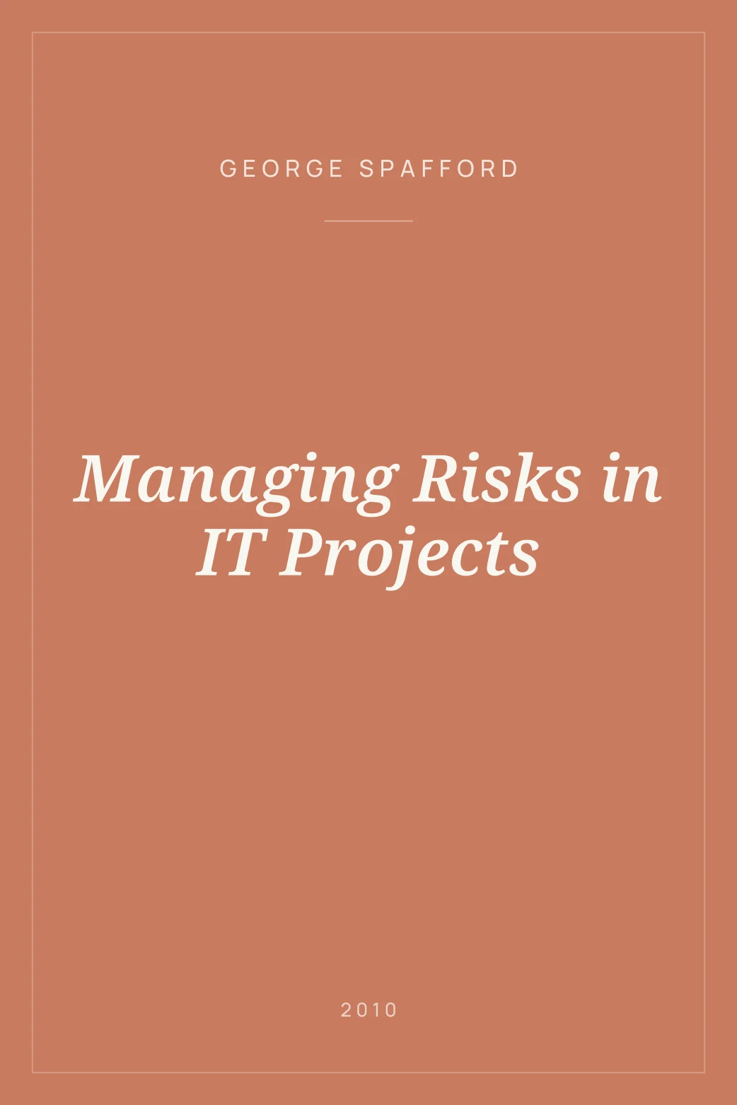 Portada de Managing Risks in IT Projects