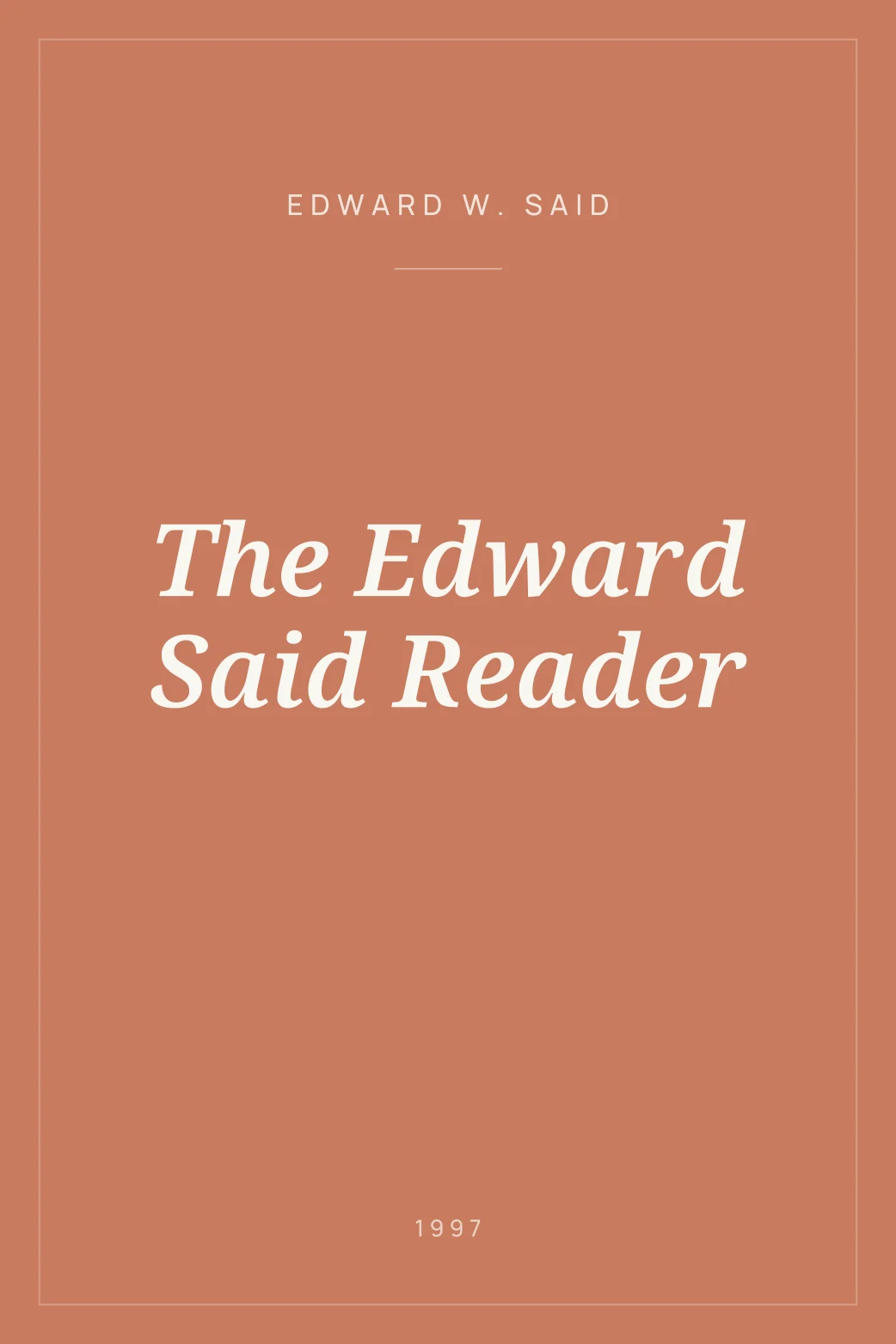Portada de The Edward Said Reader