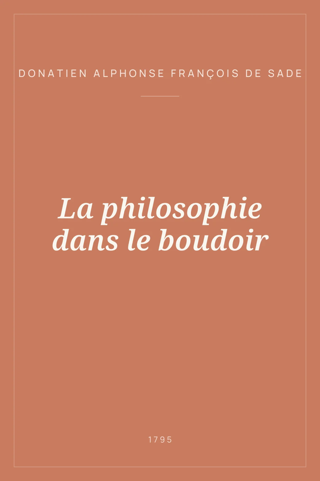 Portada de La philosophie dans le boudoir