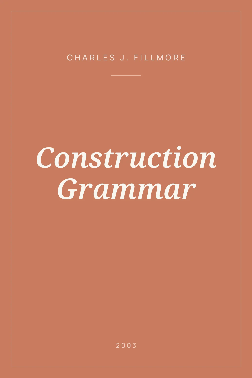 Portada de Construction Grammar