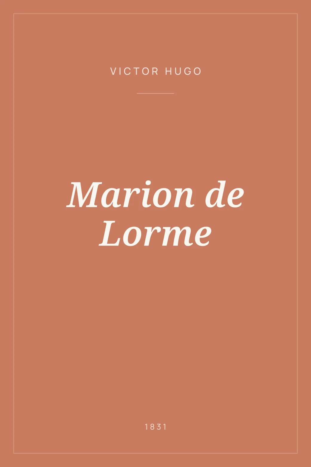Portada de Marion de Lorme