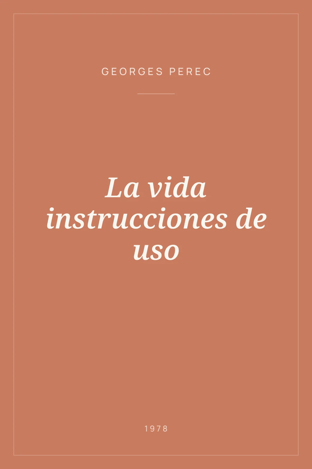 Portada de La vida instrucciones de uso