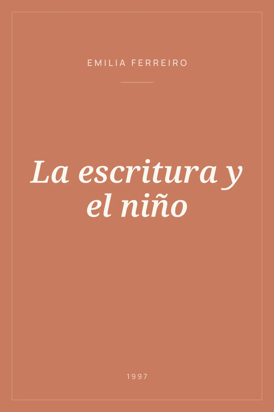 Portada de La escritura y el niño