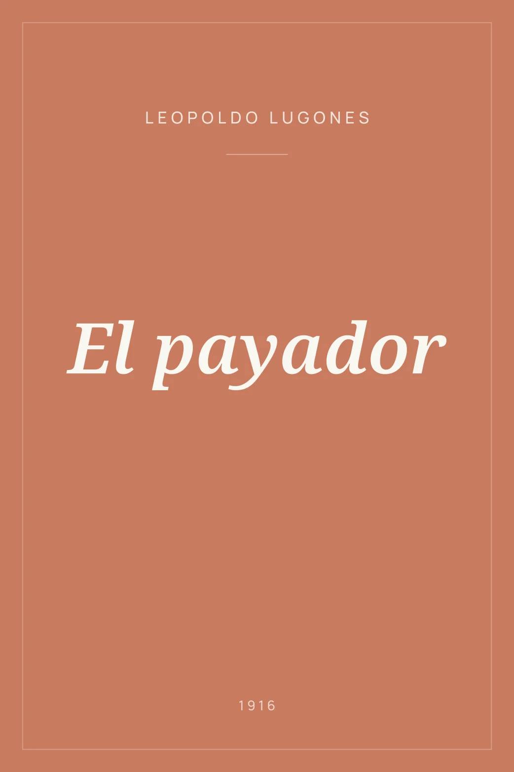 Portada de El payador
