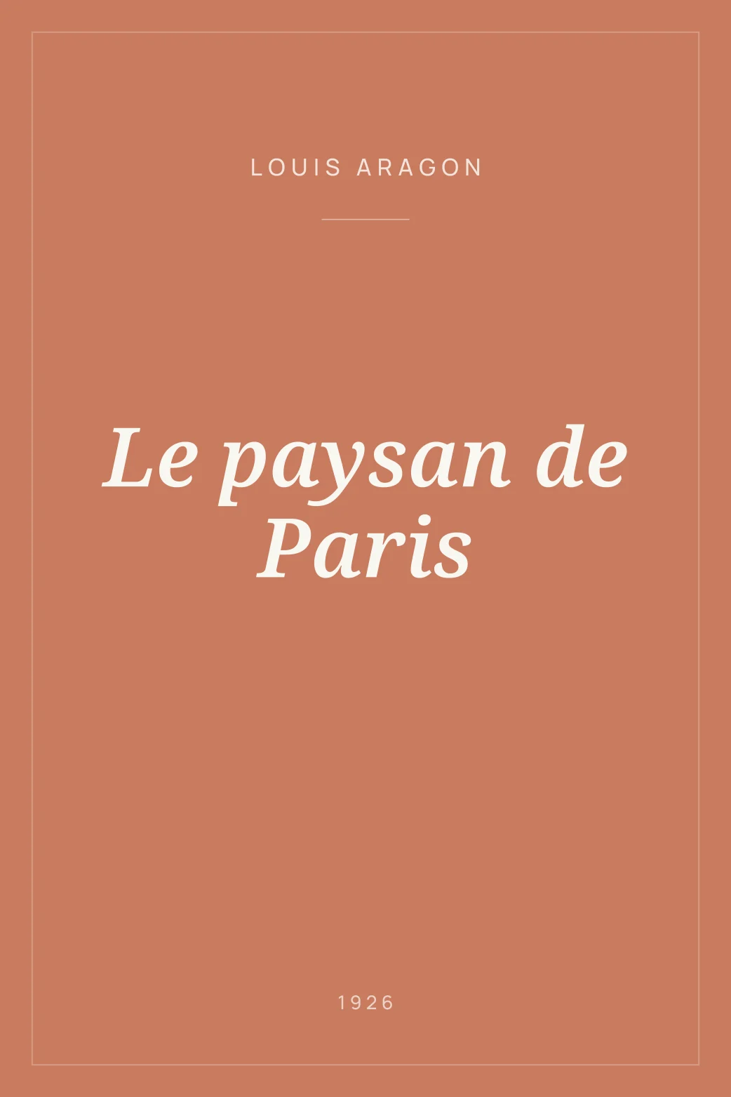 Portada de Le paysan de Paris