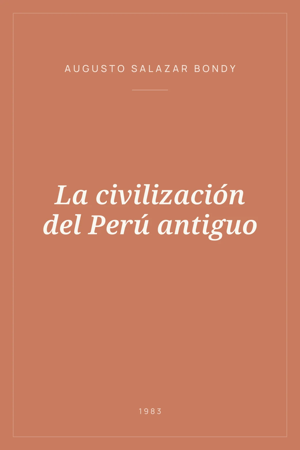 Portada de La civilización del Perú antiguo