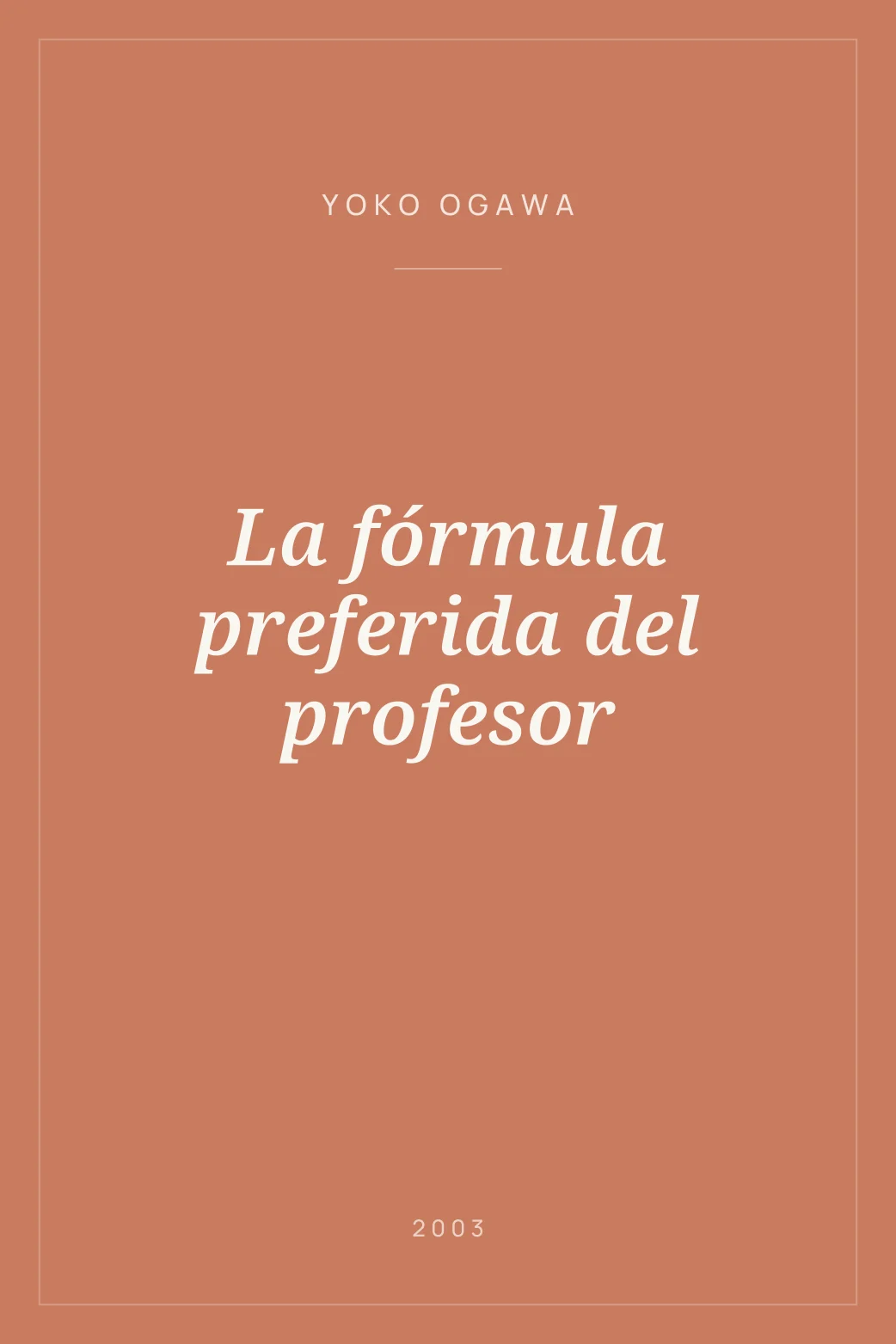 Portada de La fórmula preferida del profesor