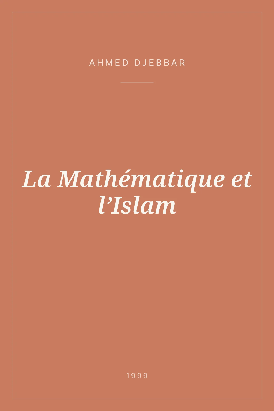 Portada de La Mathématique et l’Islam