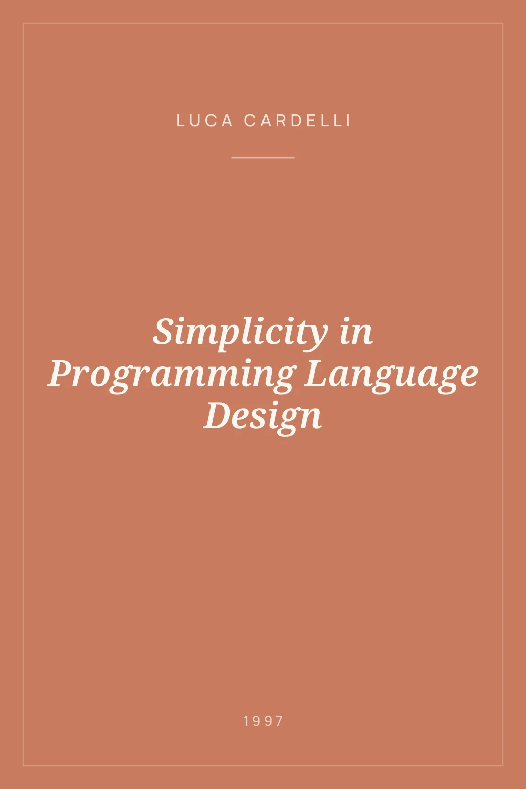 Portada de Simplicity in Programming Language Design