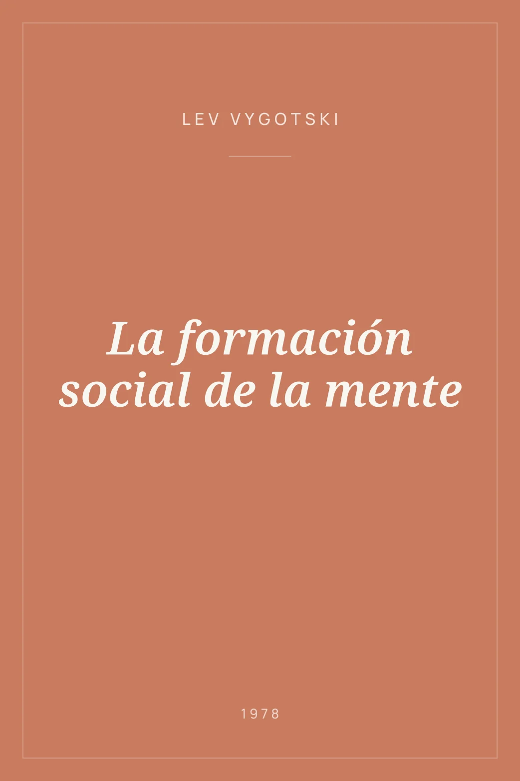 Portada de La formación social de la mente