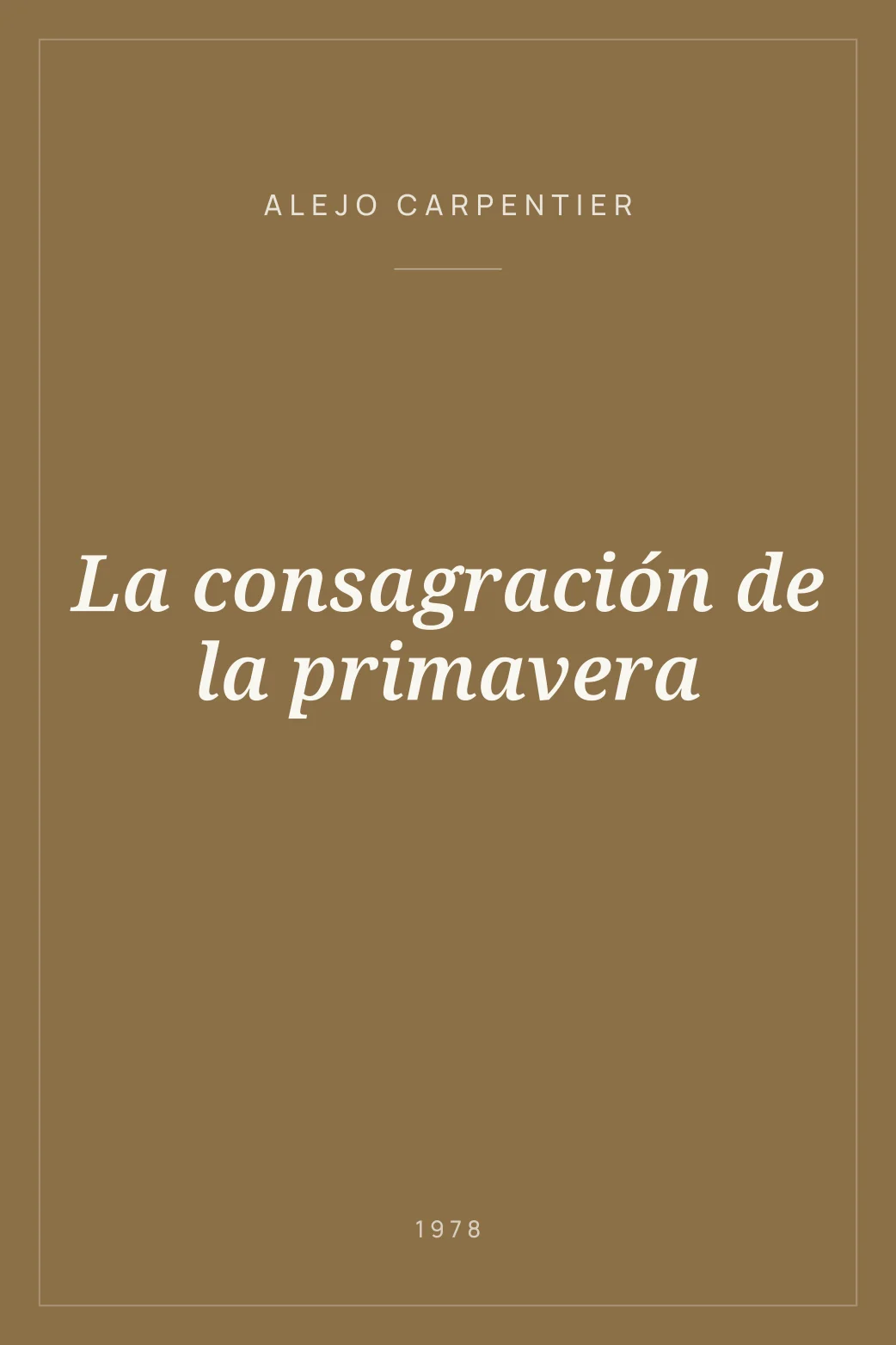 Portada de La consagración de la primavera