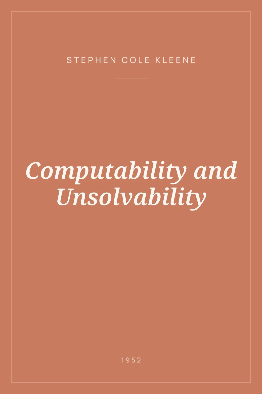 Portada de Computability and Unsolvability