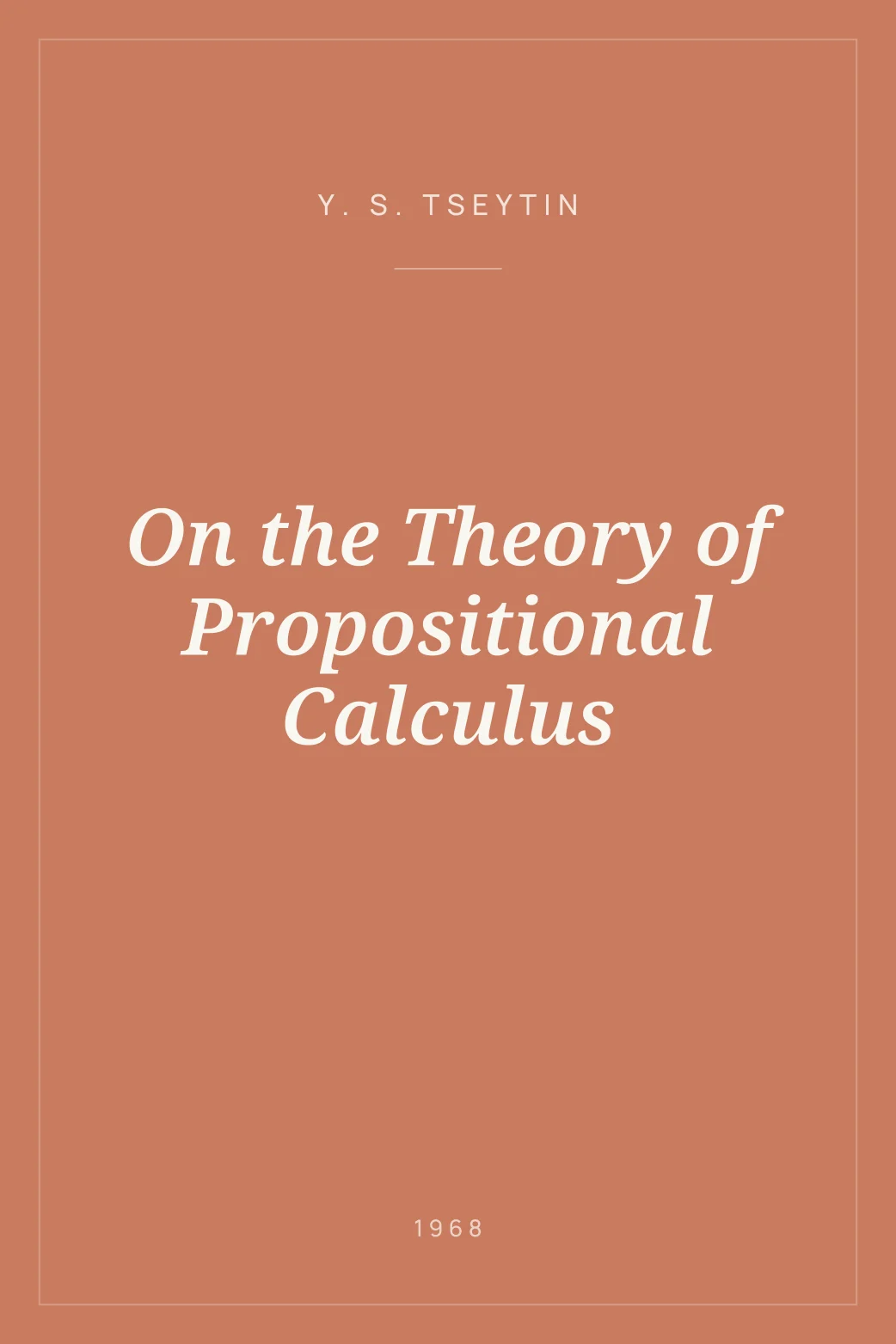 Portada de On the Theory of Propositional Calculus