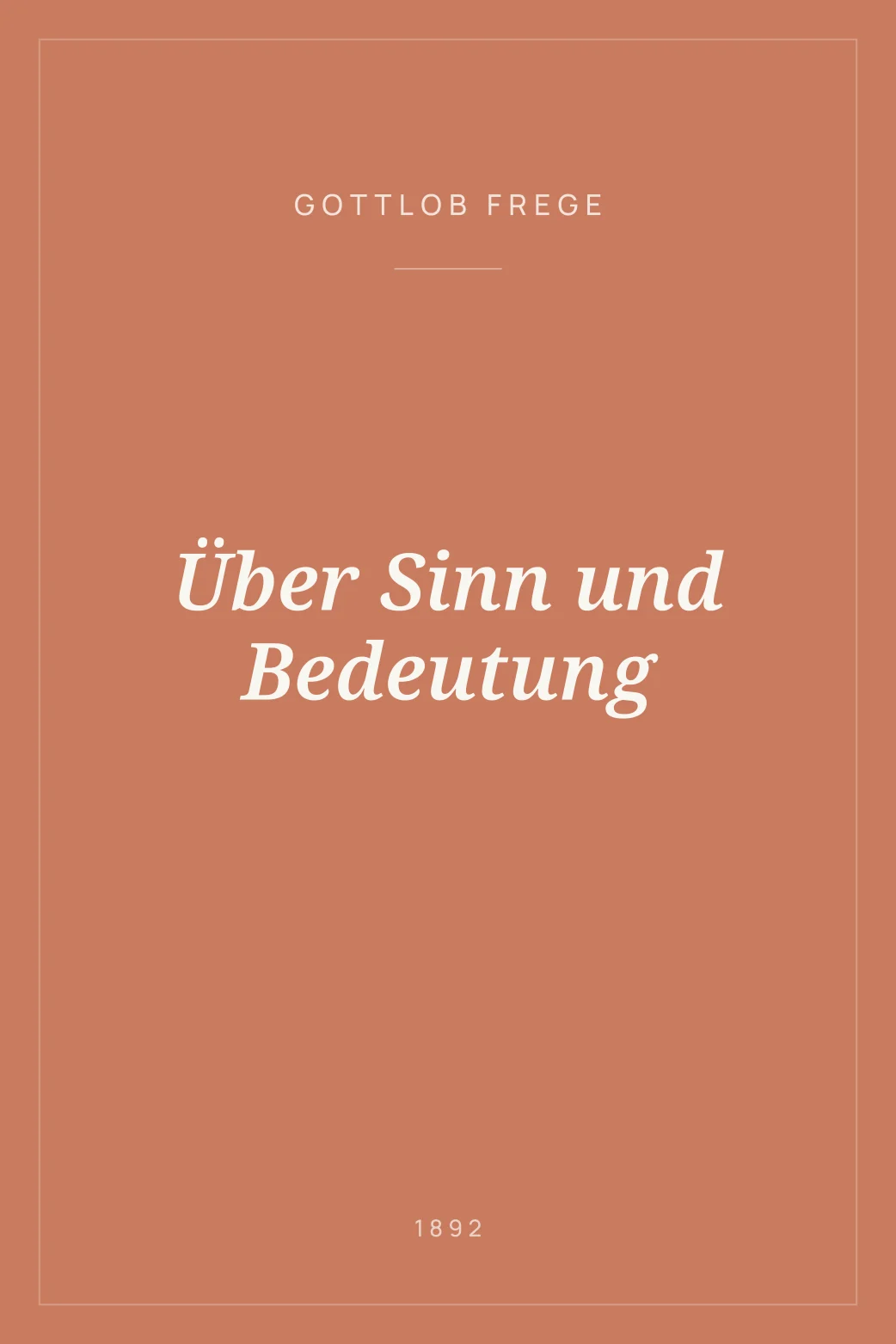Portada de Über Sinn und Bedeutung