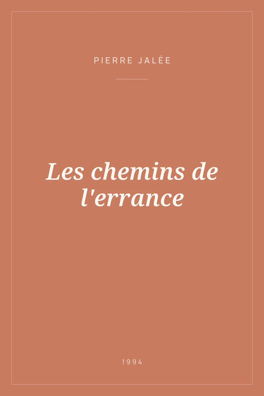 Portada de Les chemins de l'errance