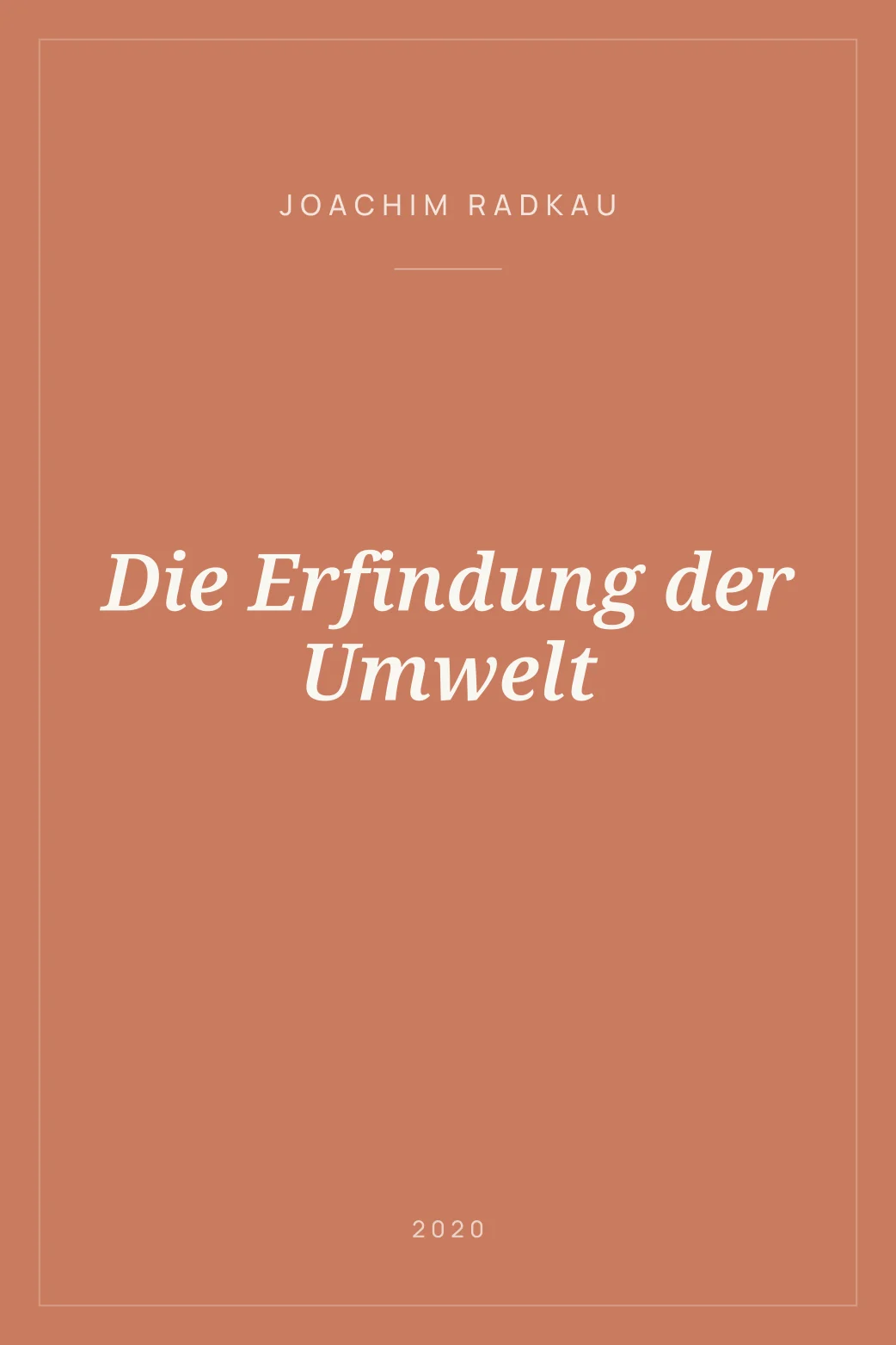 Portada de Die Erfindung der Umwelt
