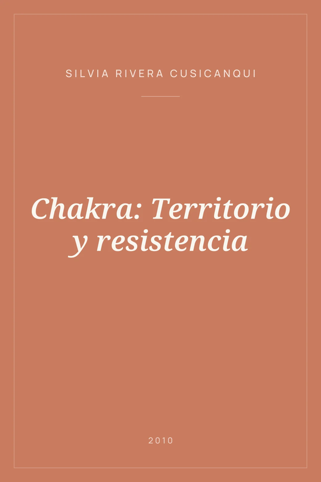 Portada de Chakra: Territorio y resistencia