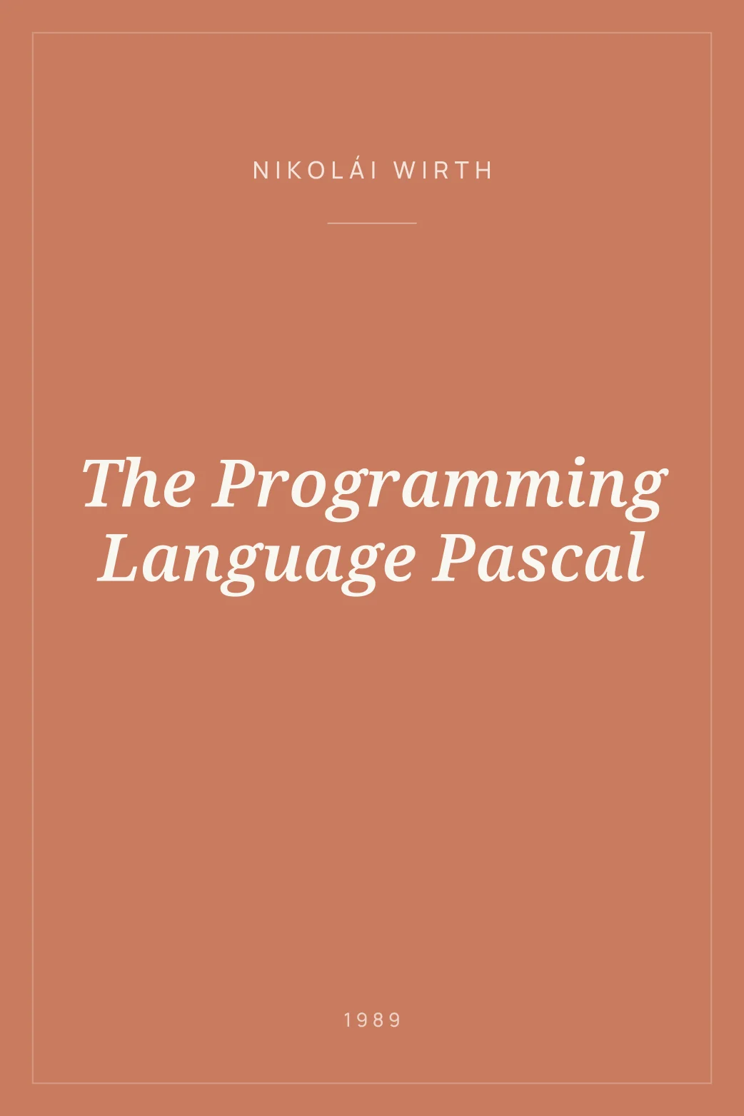 Portada de The Programming Language Pascal