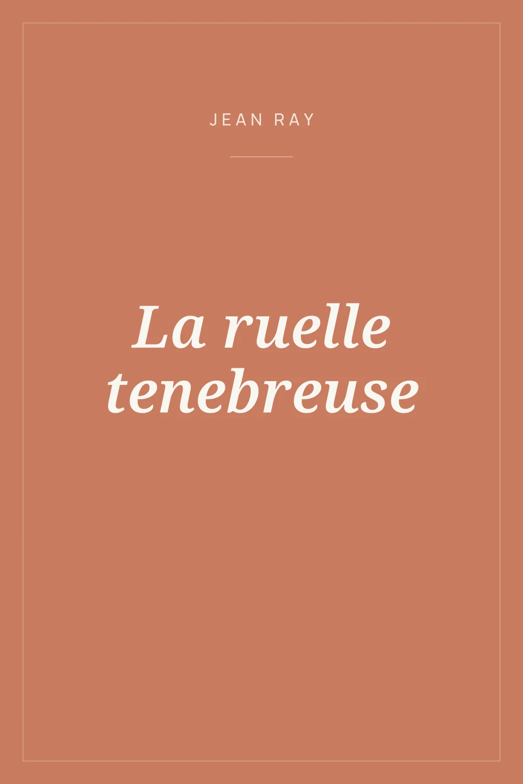 Portada de La ruelle tenebreuse