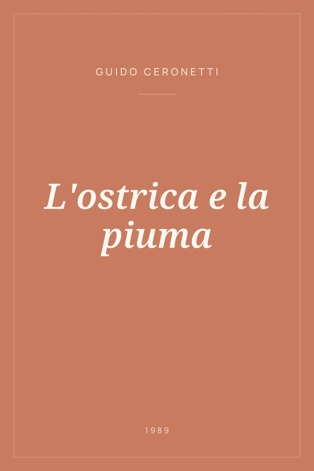 Portada de L'ostrica e la piuma
