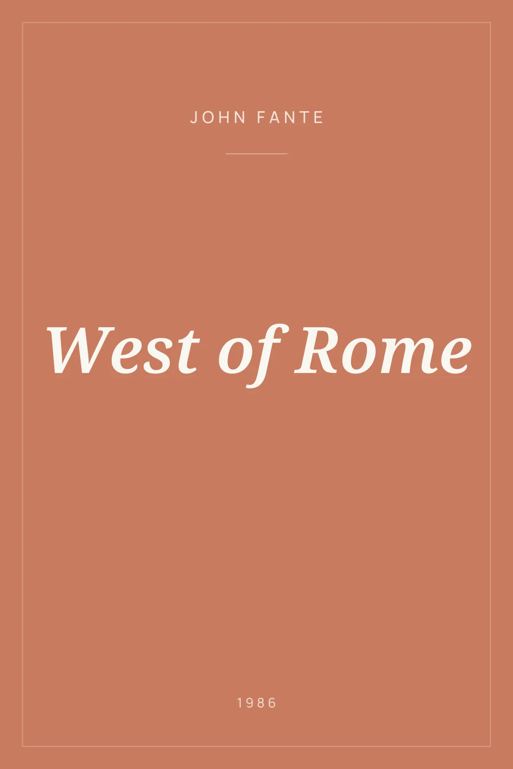 Portada de West of Rome