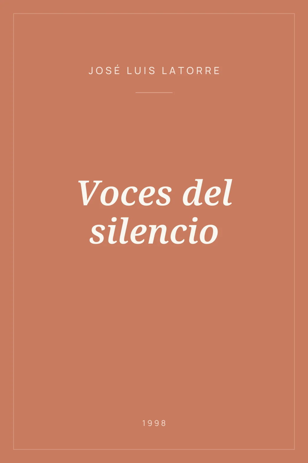 Portada de Voces del silencio