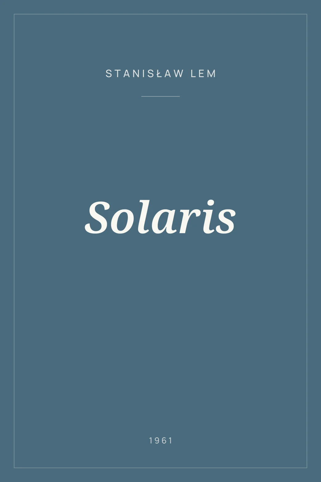 Portada de Solaris