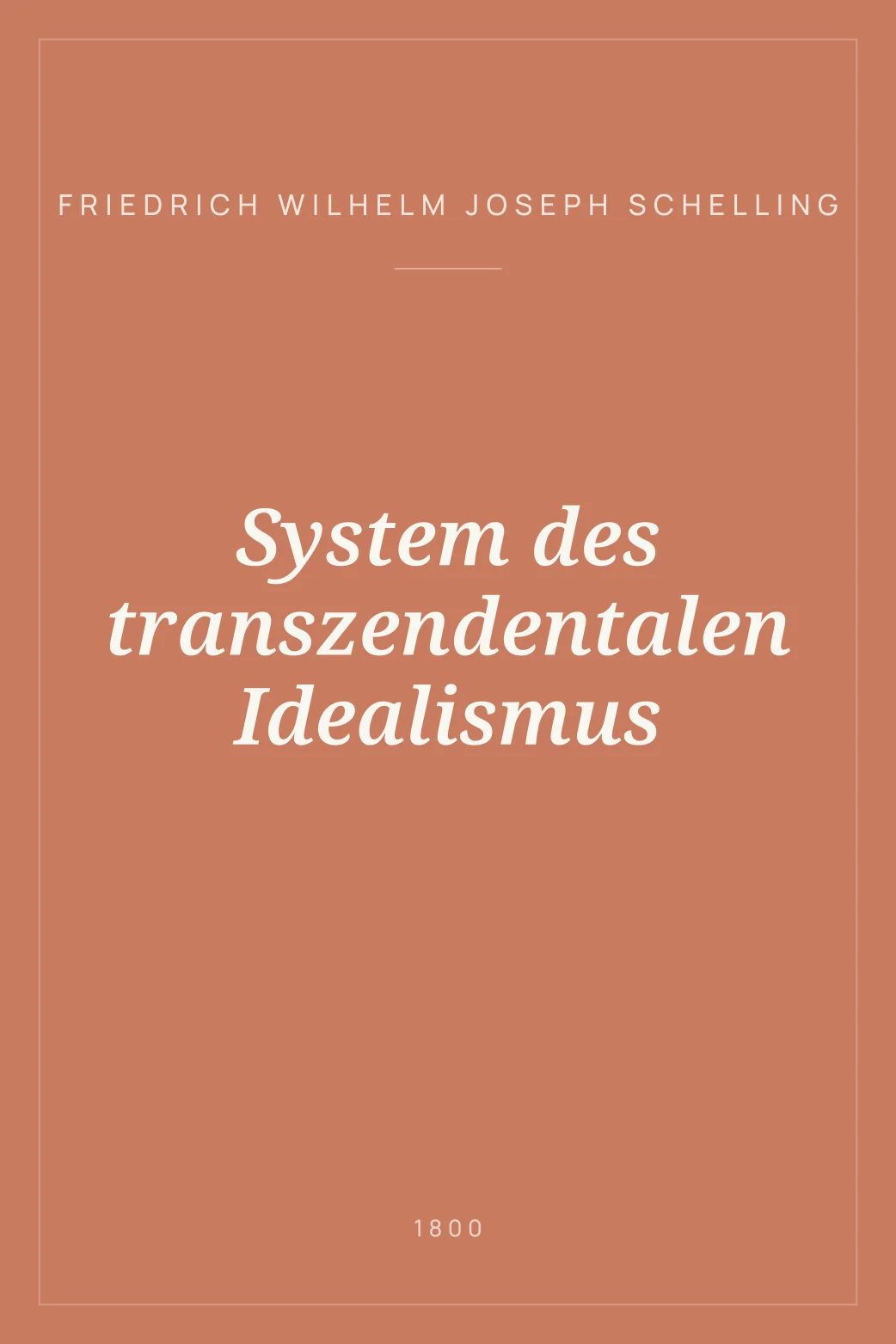 Portada de System des transzendentalen Idealismus