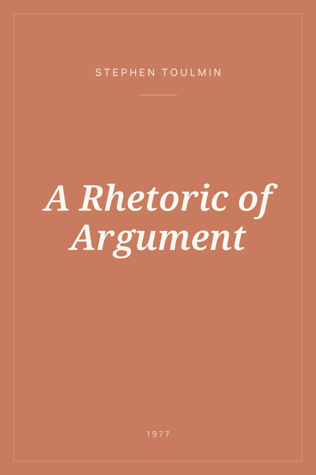 Portada de A Rhetoric of Argument