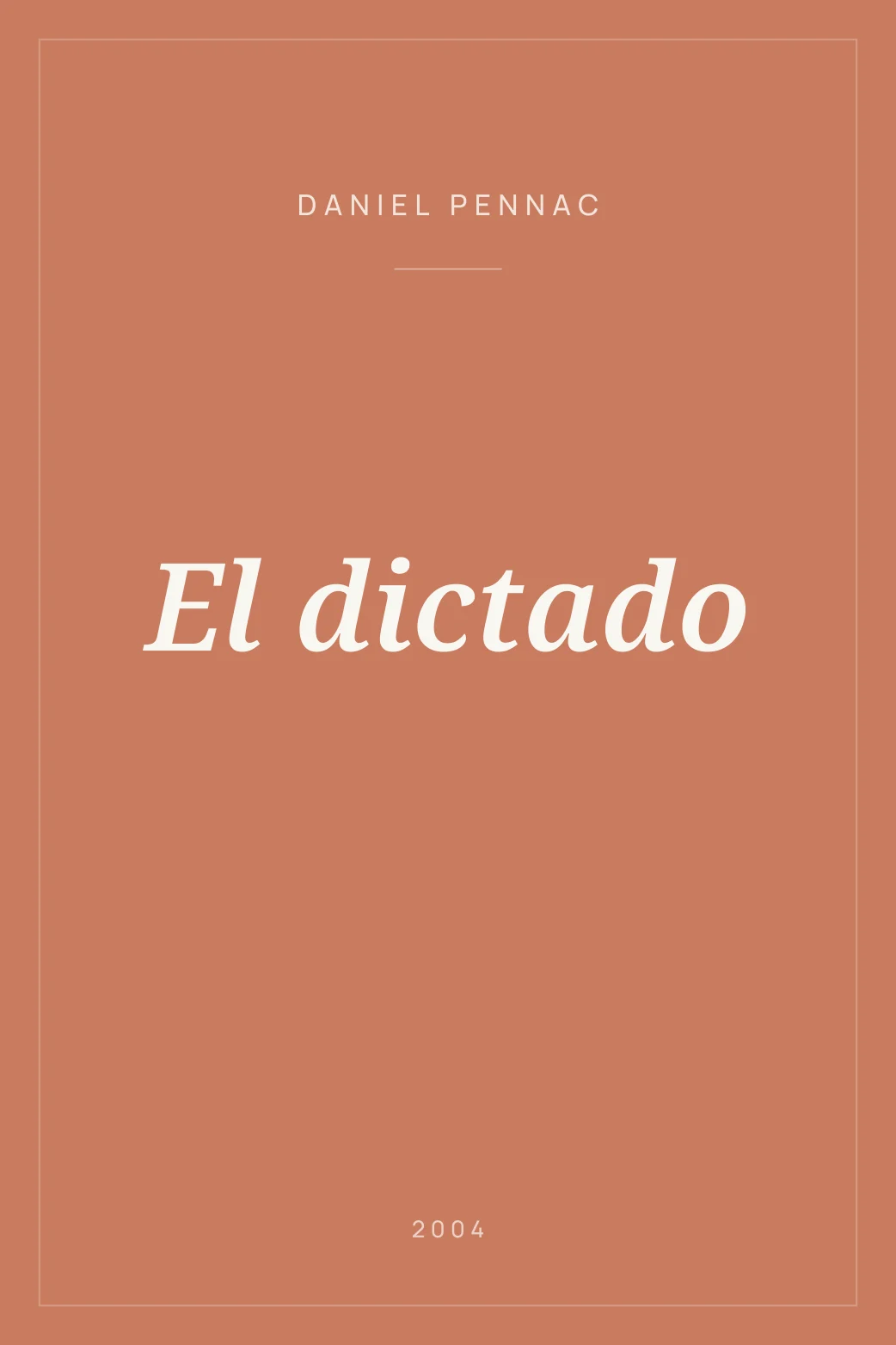 Portada de El dictado