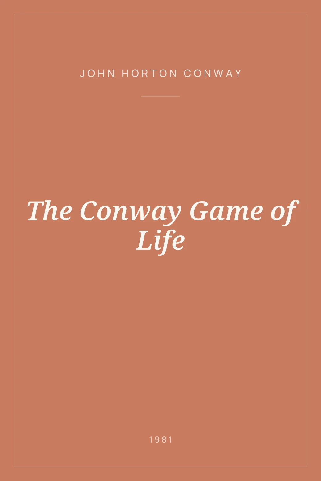 Portada de The Conway Game of Life