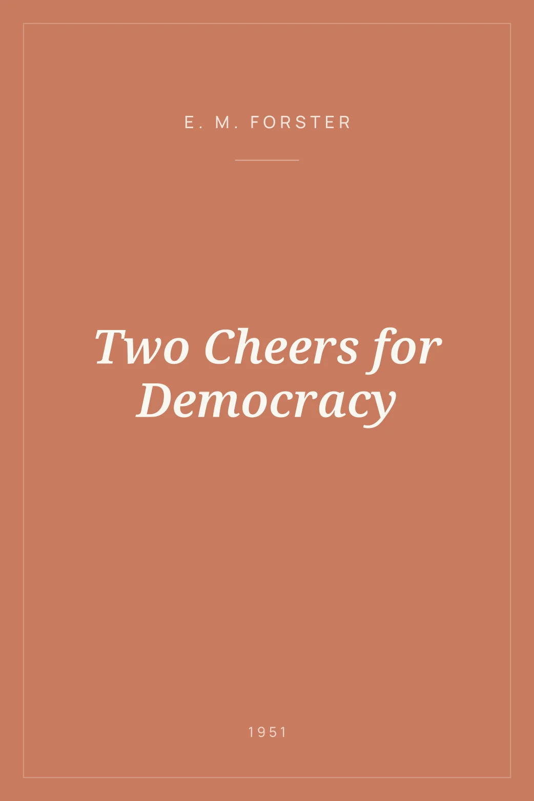 Portada de Two Cheers for Democracy