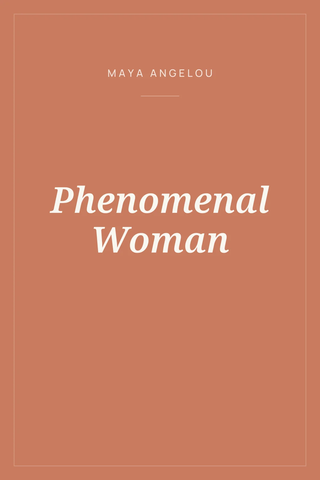 Portada de Phenomenal Woman