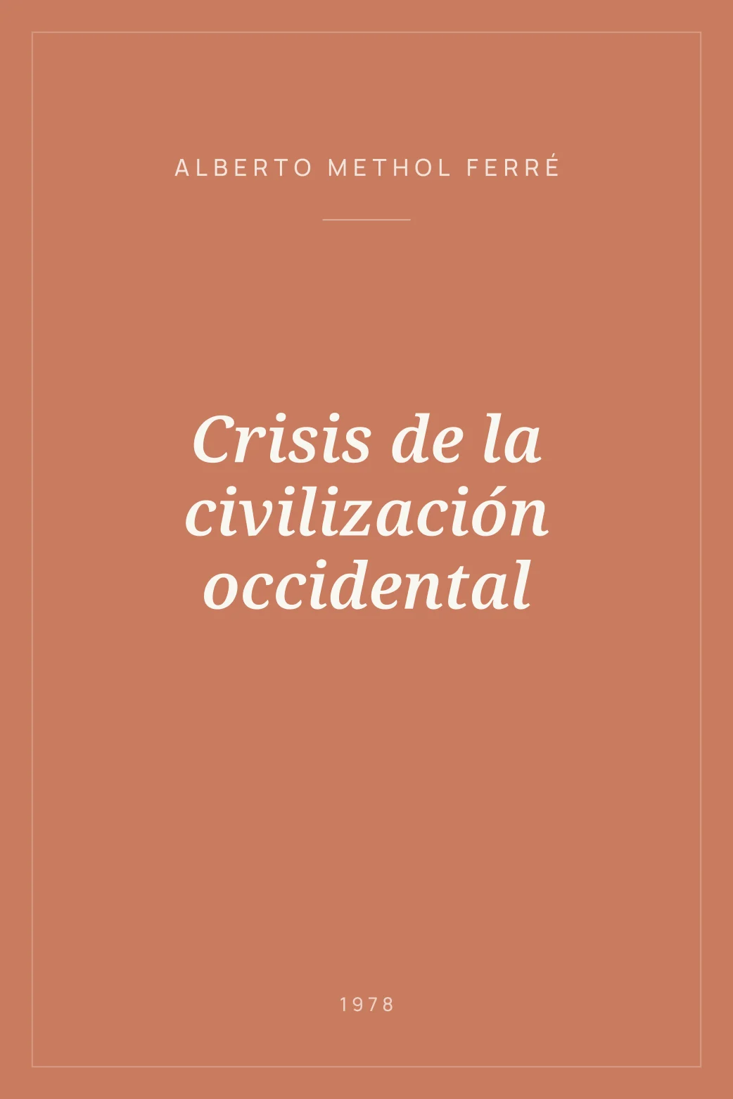 Portada de Crisis de la civilización occidental