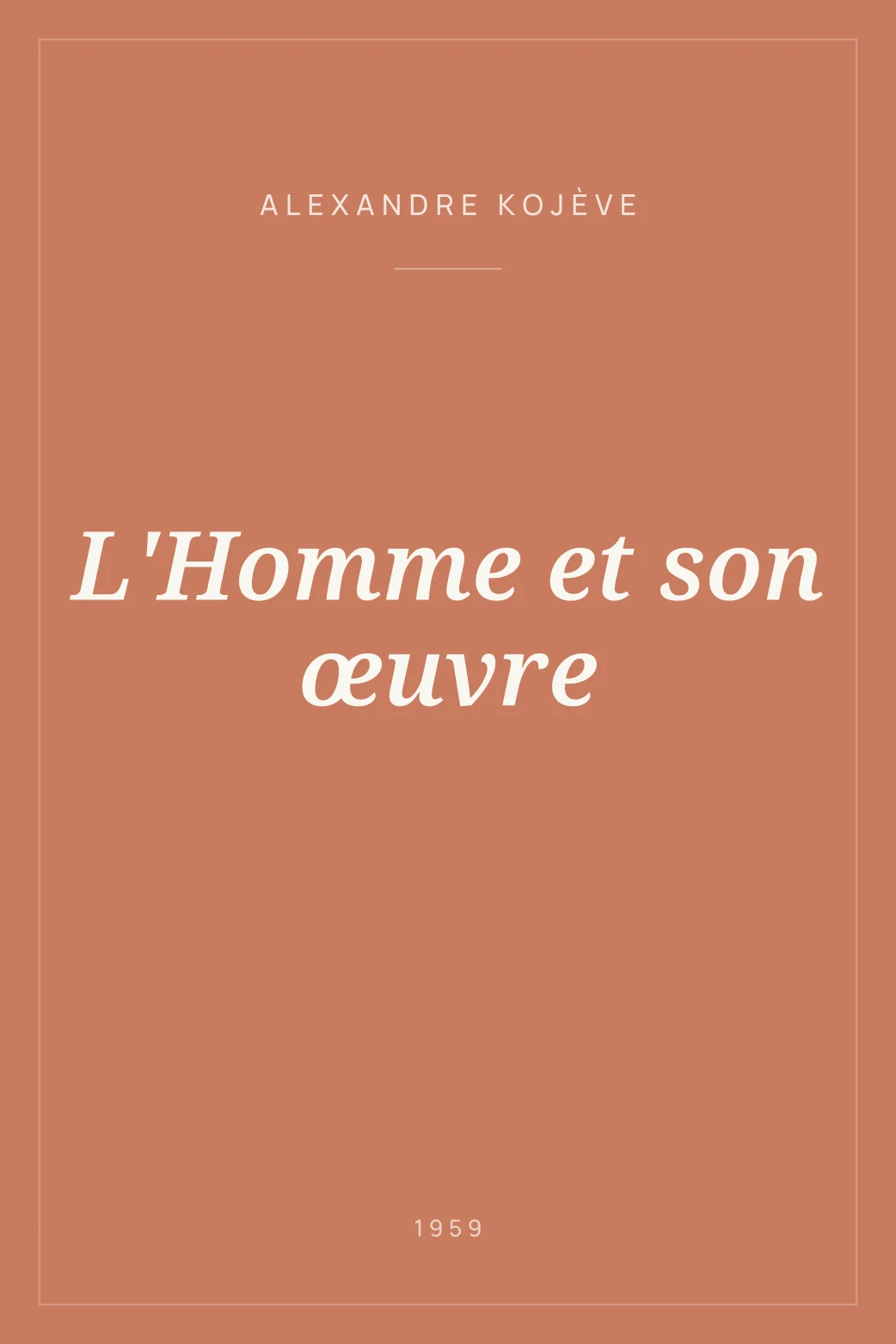 Portada de L'Homme et son œuvre