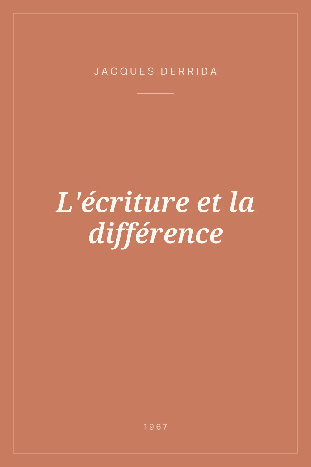 Portada de L'écriture et la différence