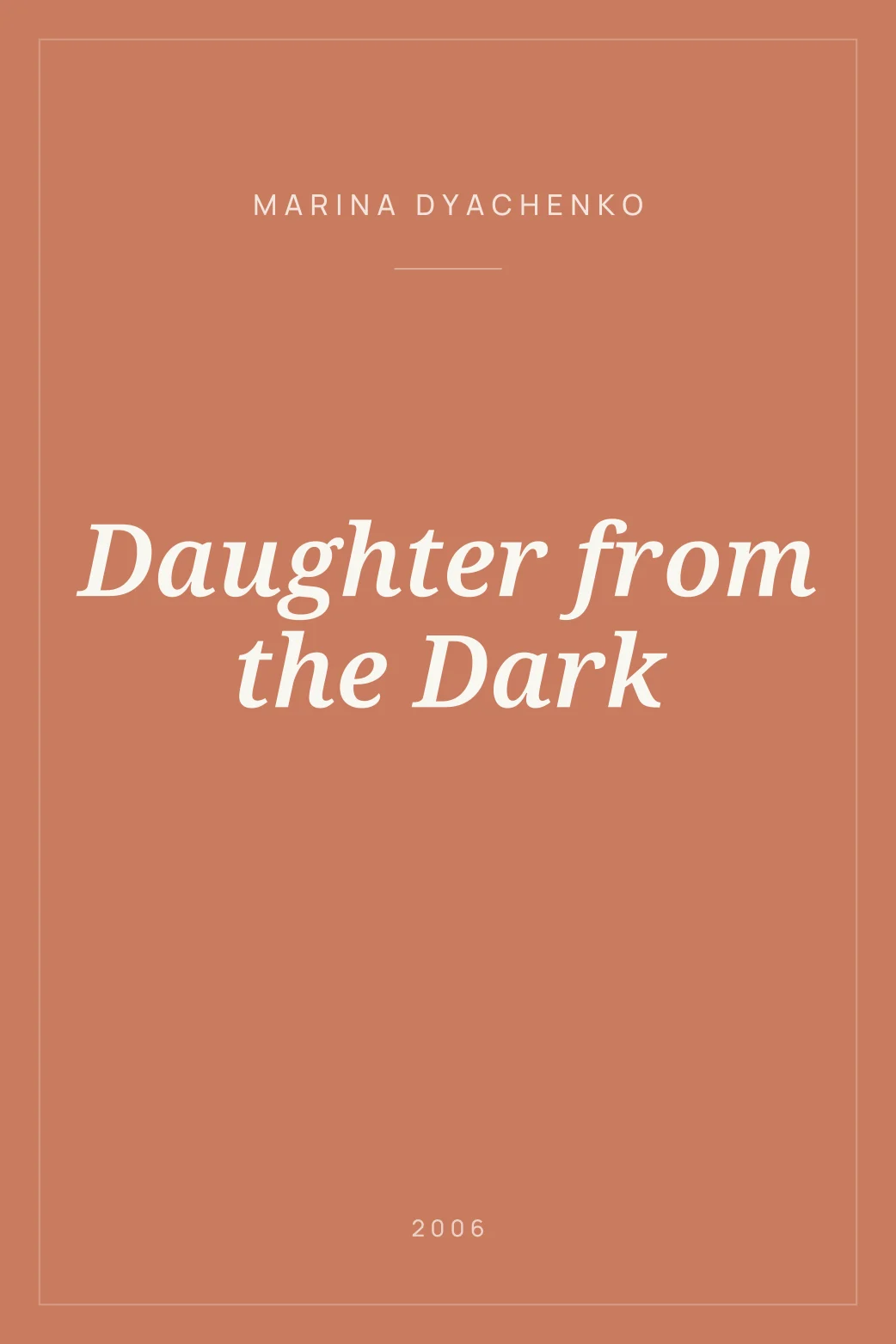 Portada de Daughter from the Dark