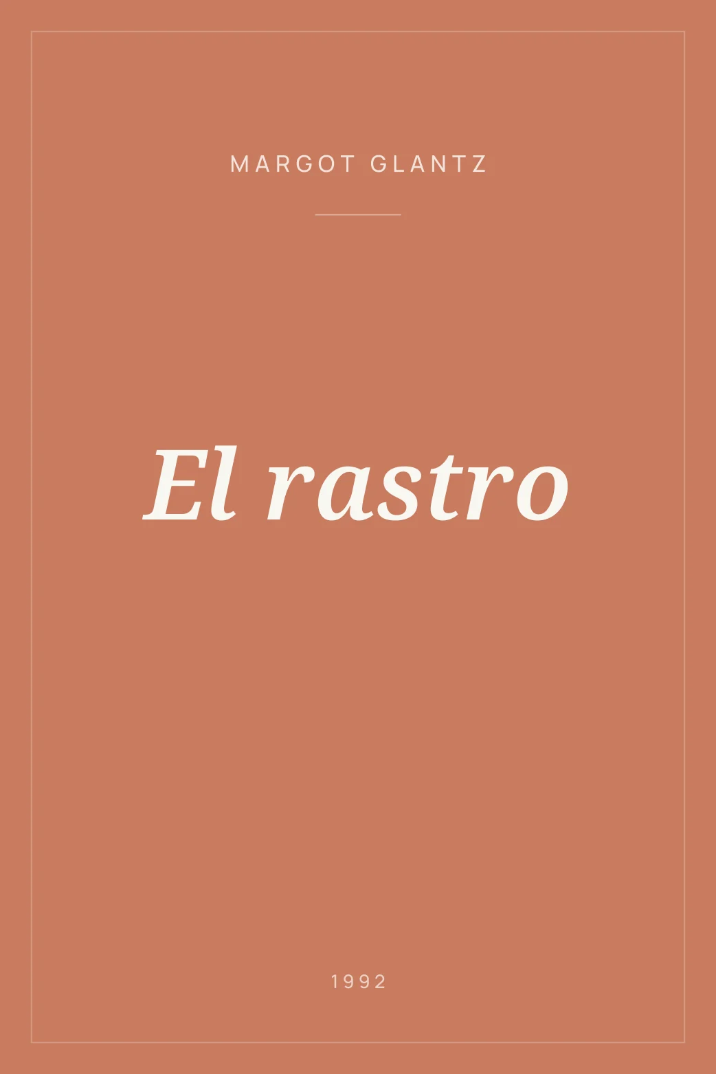 Portada de El rastro