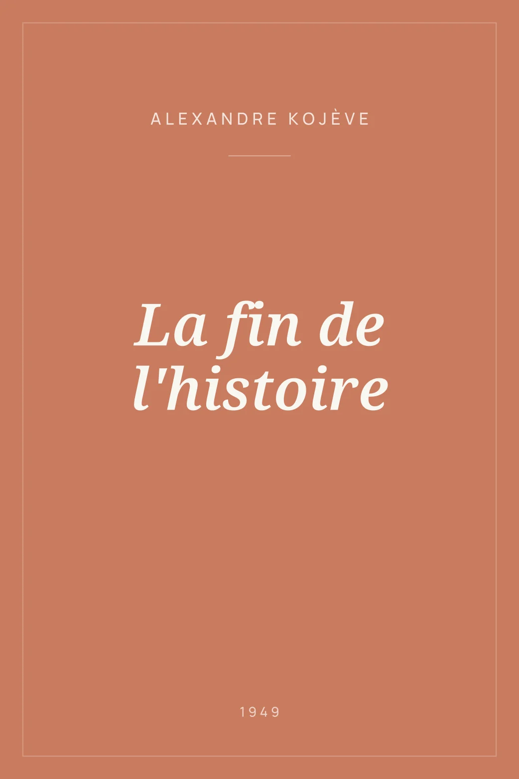 Portada de La fin de l'histoire