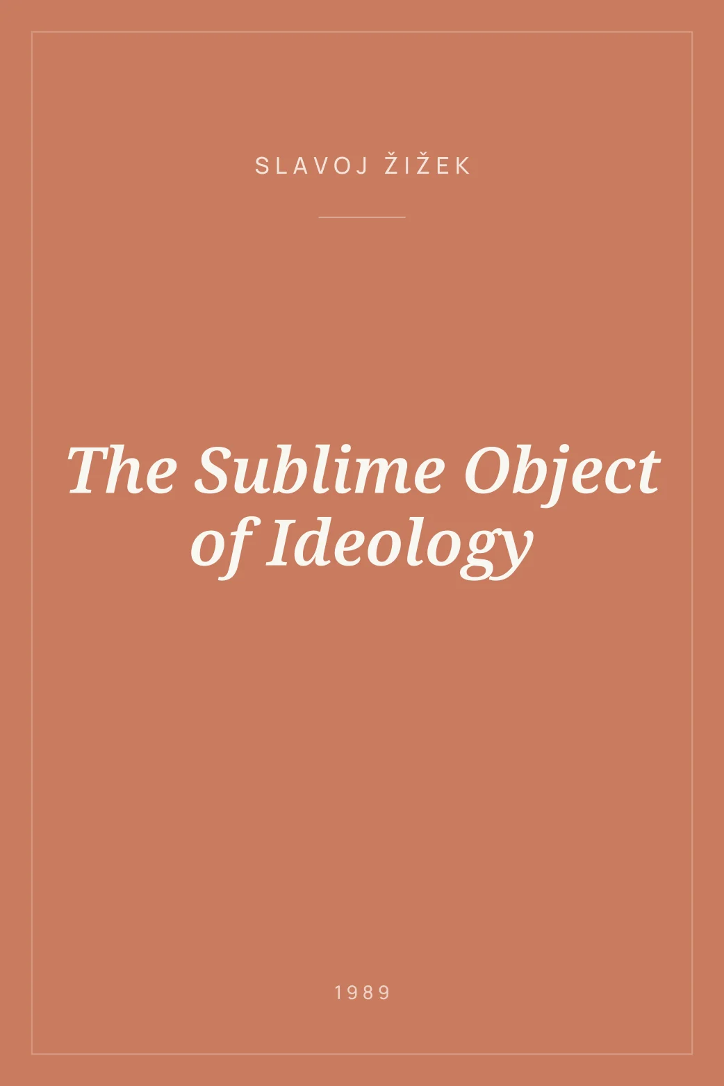 Portada de The Sublime Object of Ideology