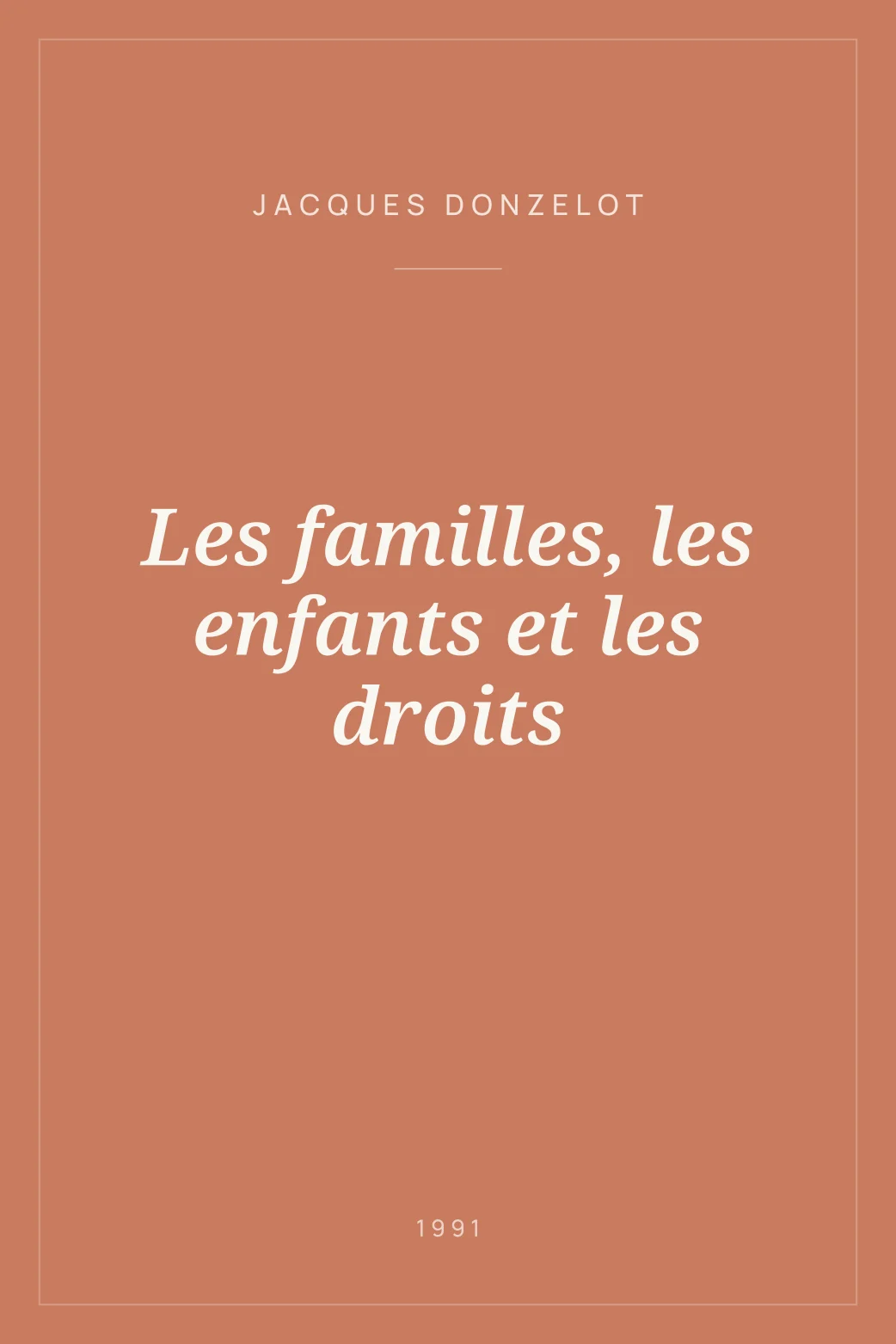 Portada de Les familles, les enfants et les droits