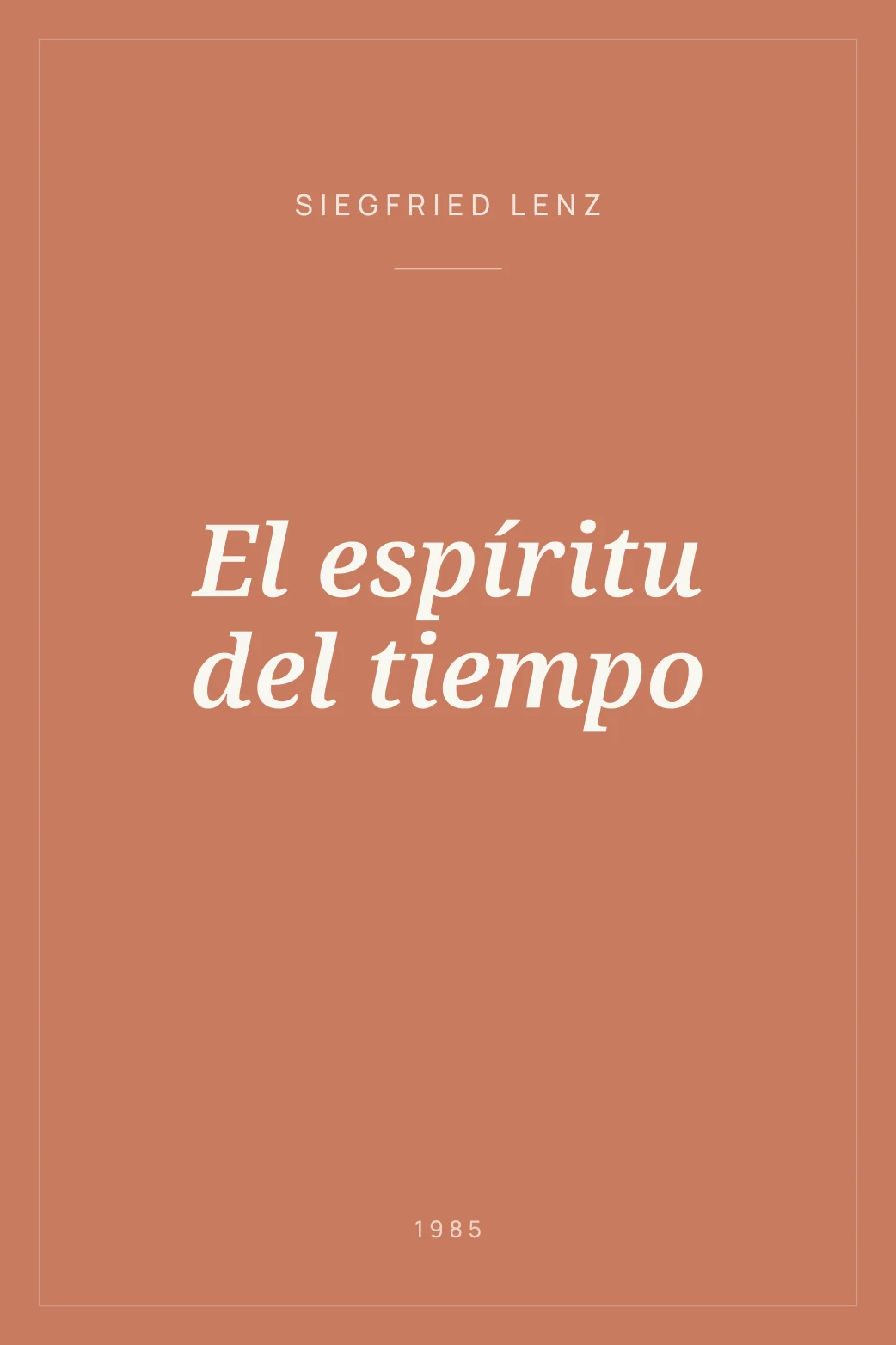 Portada de El espíritu del tiempo