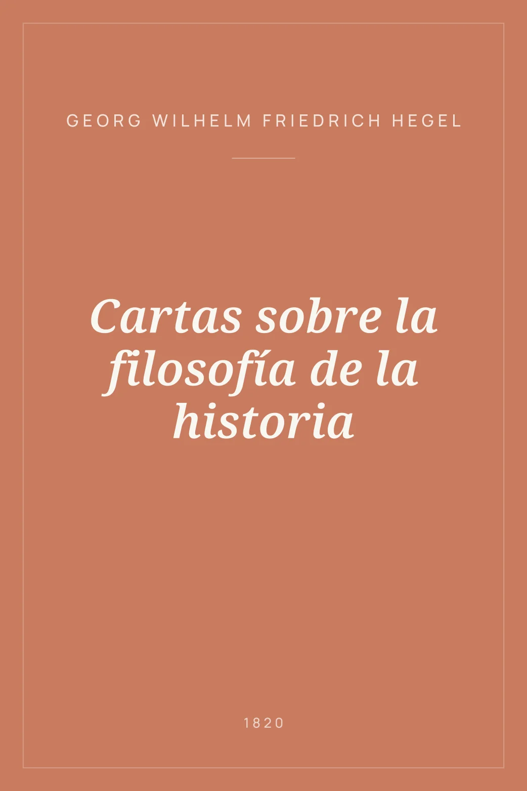 Portada de Cartas sobre la filosofía de la historia
