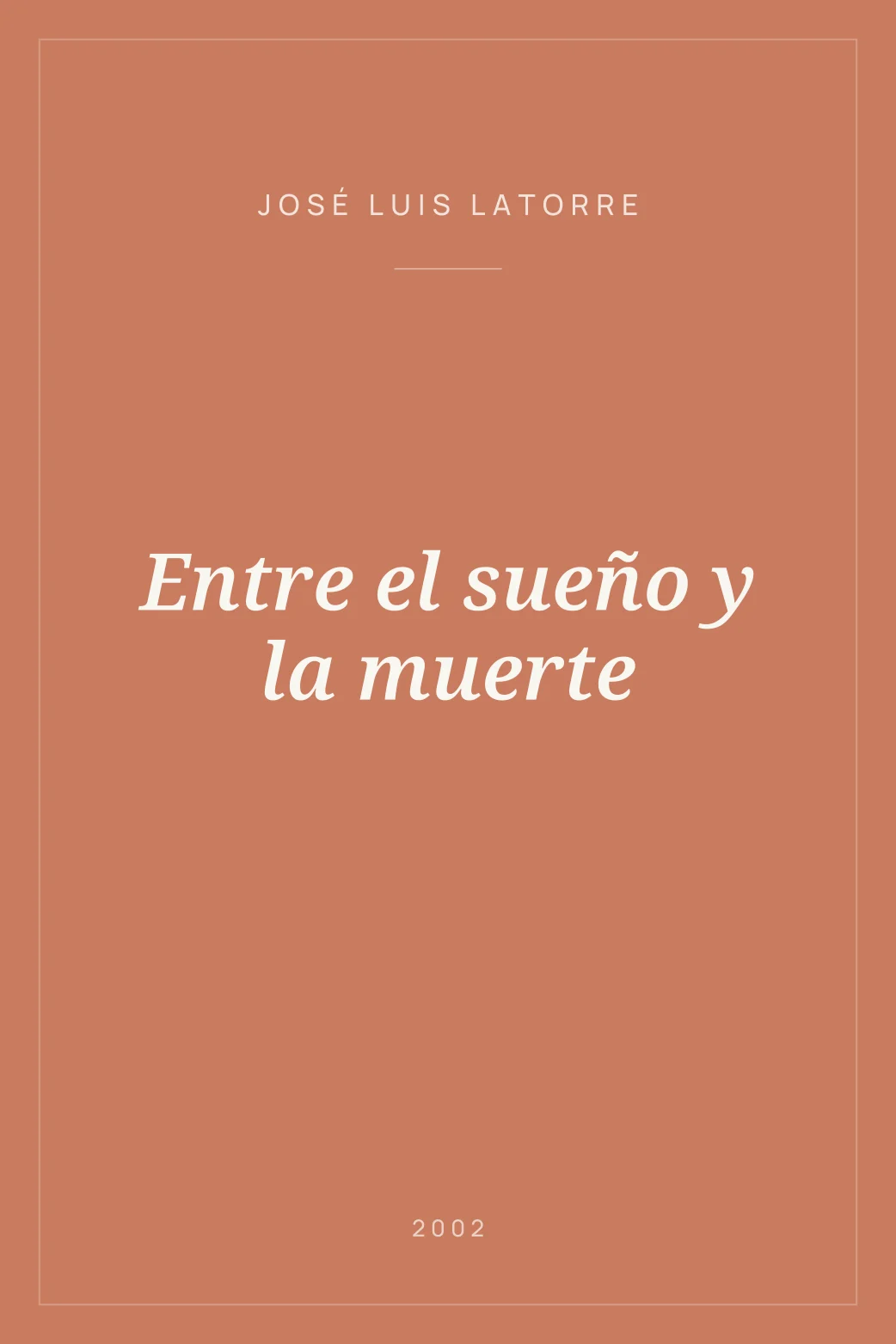 Portada de Entre el sueño y la muerte